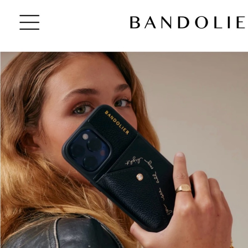 Two for one ! Bandolier Black and White /Gold Phone Cases with Charm Wristlet !